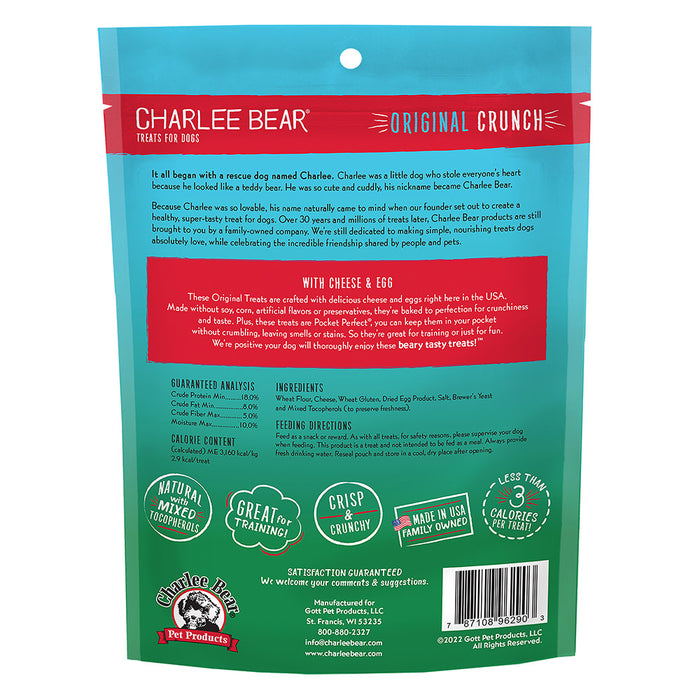 Charlee Bear Original Crunch Dog Treats Cheese & Egg 16oz