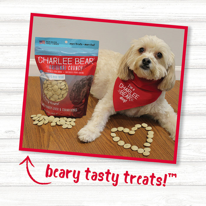 Charlee Bear Original Crunch Dog Treats Turkey Liver & Cranberries 16oz