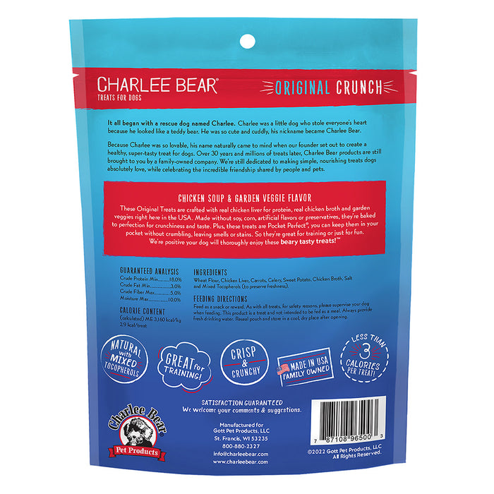 Charlee Bear Original Crunch Dog Treats Chicken Soup 16oz
