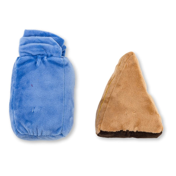 Cake Slice & Milk Midnight Snack Plush Dog Toy Gift Set – with Squeaker & Crinkle Paper