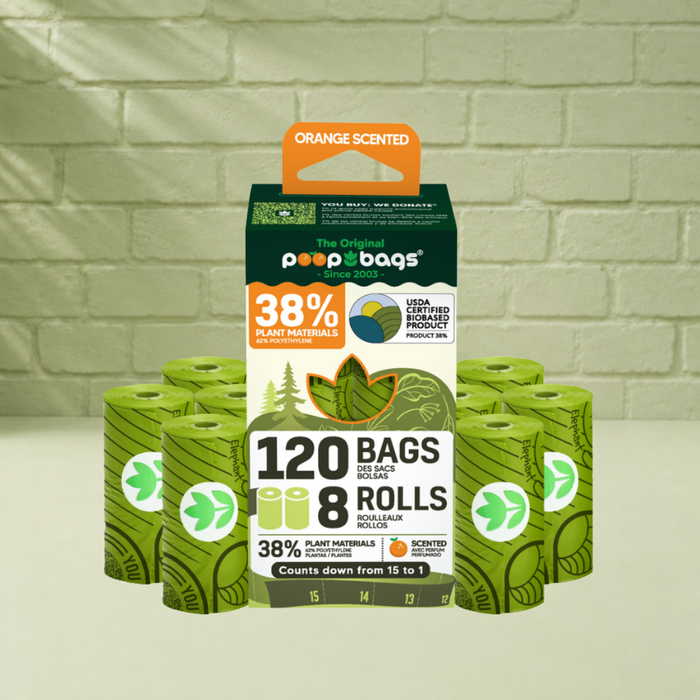 The Original Poop Bags Countdown Rolls® Orange Scented Leash Roll Poop Bags