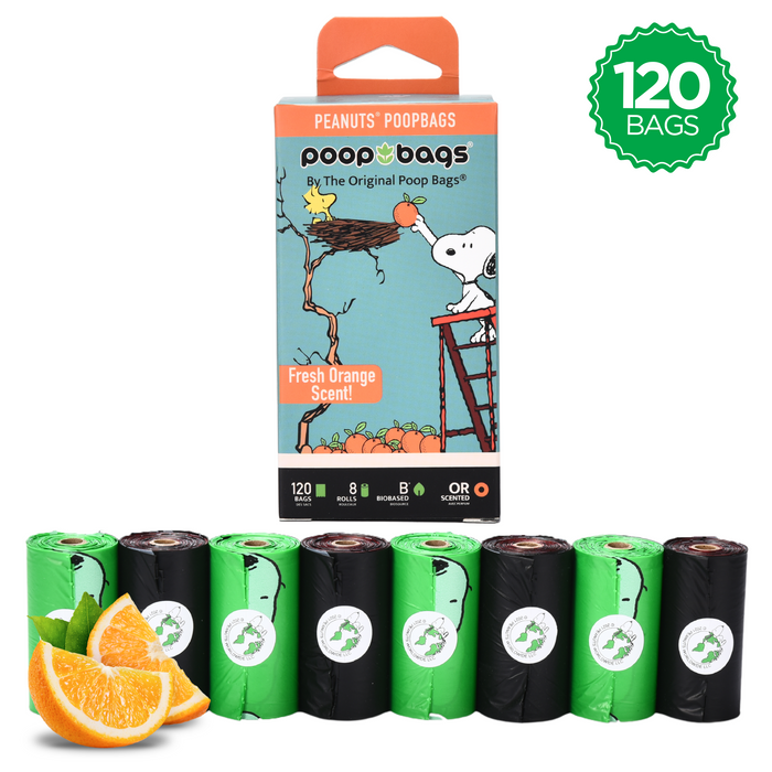 The Original Poop Bags Snoopy® Orange Scented Leash Roll Poop Bags