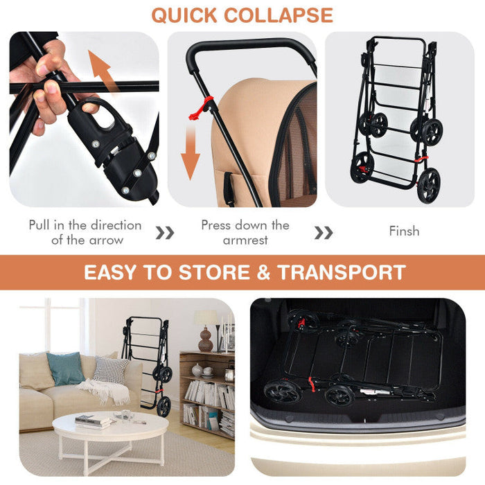 Furr Baby Gifts 4-in-1 Double Pet Stroller with Detachable Carrier and Travel Carriage