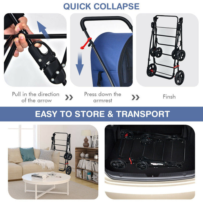 Furr Baby Gifts 4-in-1 Double Pet Stroller with Detachable Carrier and Travel Carriage
