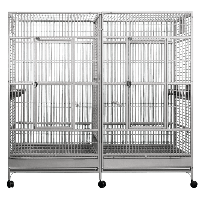 A&E Stainless Steel - 80"x40"x74" Stainless Steel Huge Double Macaw