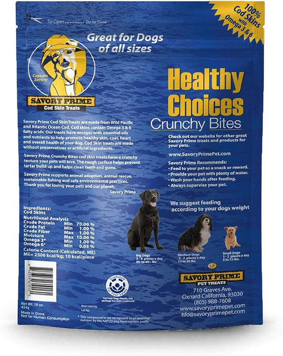 Savory Prime Cod Skin Crunchy Bites, 16-Ounce