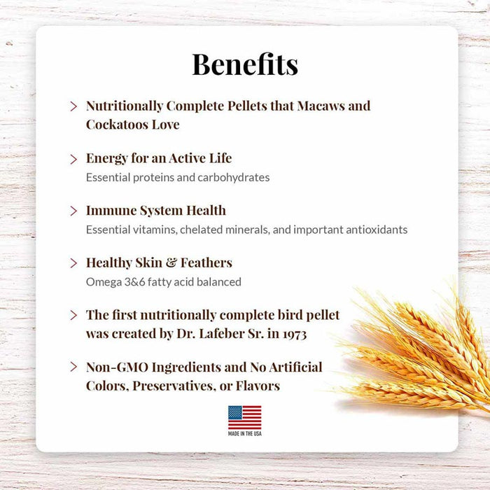 Lafeber Company Premium Daily Pellets for Macaws and Cockatoos 5lb