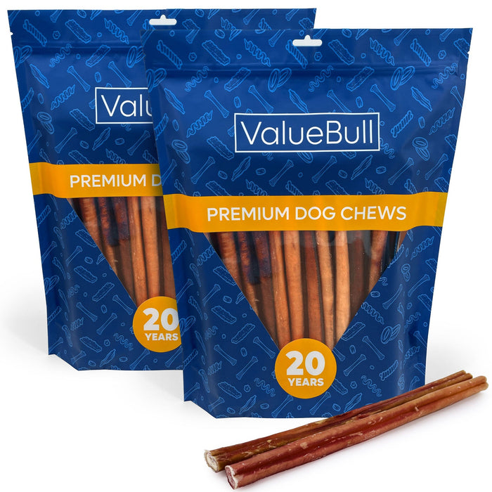 Value Pet Supplies ValueBull Bully Sticks for Large Dogs, Thick 12 Inch, 50 Count