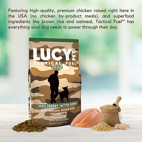 Lucy Pet Products Tactical Fuel Dry Dog Food Chicken, Brown Rice & Oatmeal 30lbs