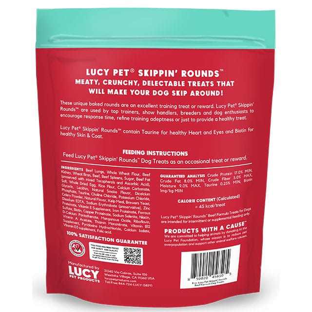 Lucy Pet Products Skippin' Rounds Dog Treat Beef 8oz