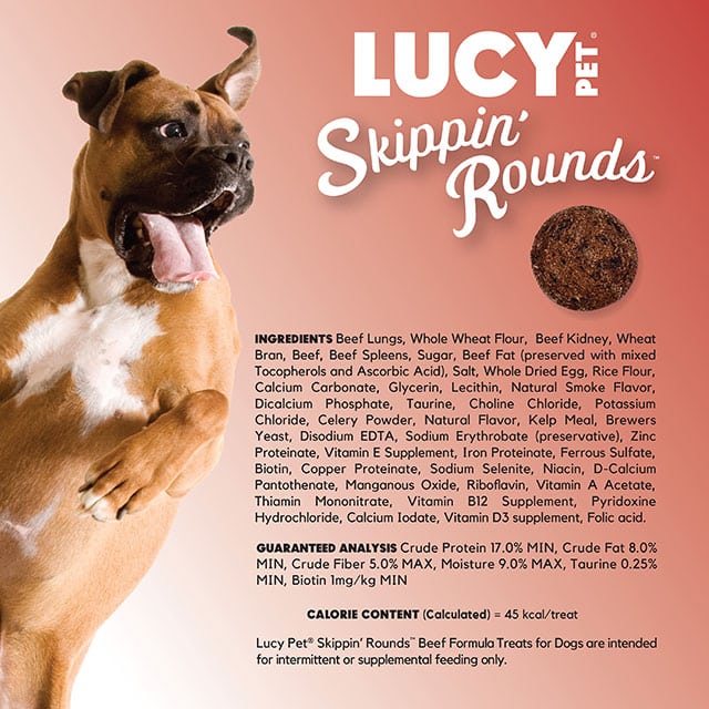 Lucy Pet Products Skippin' Rounds Dog Treat Beef 8oz