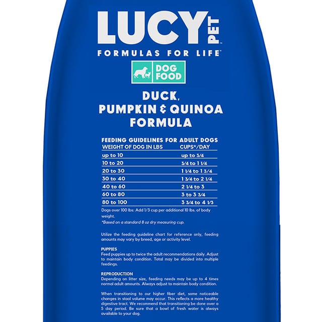 Lucy Pet Products Formula for Life L.I.D. Dry Dog Food Duck, Pumpkin & Quinoa 12lb