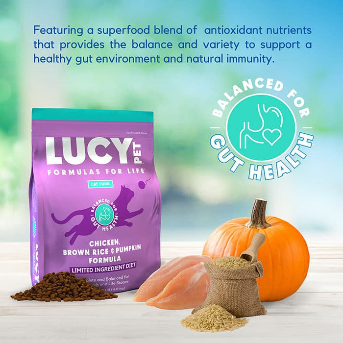 Lucy Pet Products Formulas for Life Dry Cat Food Chicken, Brown Rice & Pumpkin 4lbs