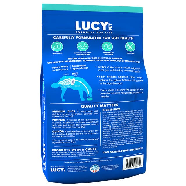 Lucy Pet Products Formula for Life L.I.D. Dry Dog Food Duck, Pumpkin & Quinoa 12lb