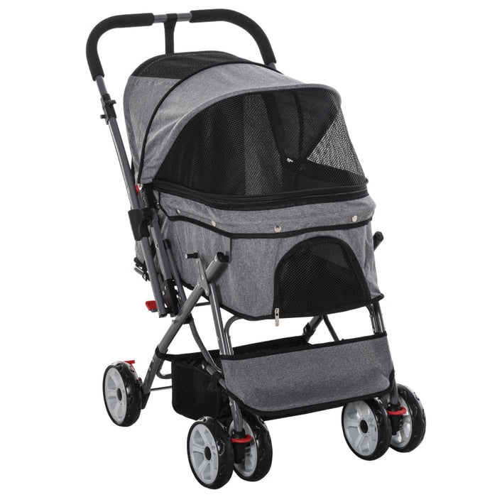Furr Baby Gifts Pet Foldable Travel Carriage Stroller with Reversible Handle