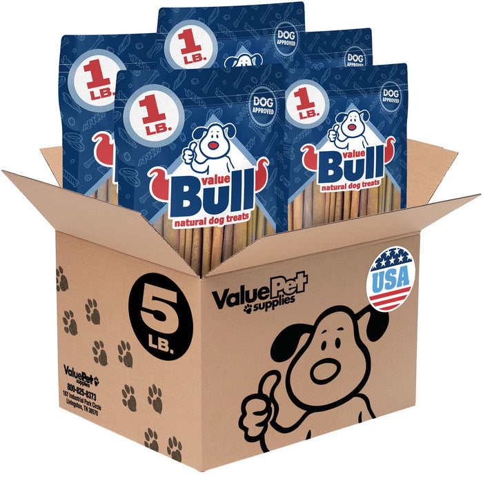 Value Pet Supplies ValueBull USA Collagen Sticks for Dogs, 4-6 Inch Varied Chews, Natural Long-Lasting Dog Treats - 5 lbs