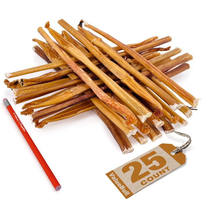 Value Pet Supplies ValueBull USA Bully Sticks for Small Dogs, Thin 12 Inch, 25 Count