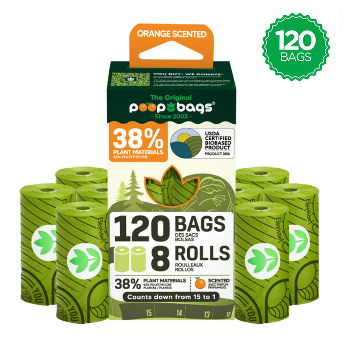 The Original Poop Bags Countdown Rolls® Orange Scented Leash Roll Poop Bags
