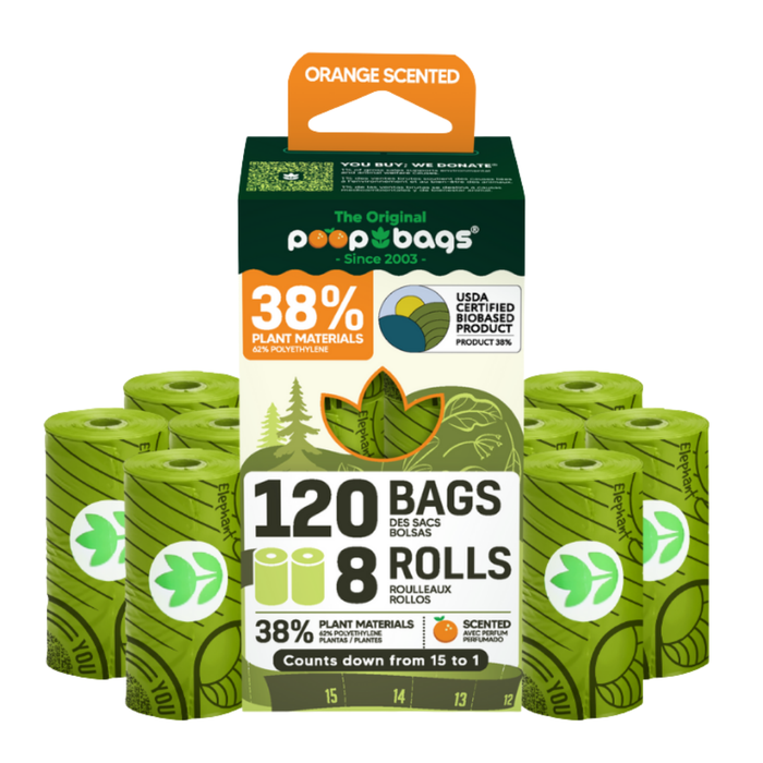 The Original Poop Bags Countdown Rolls® Orange Scented Leash Roll Poop Bags