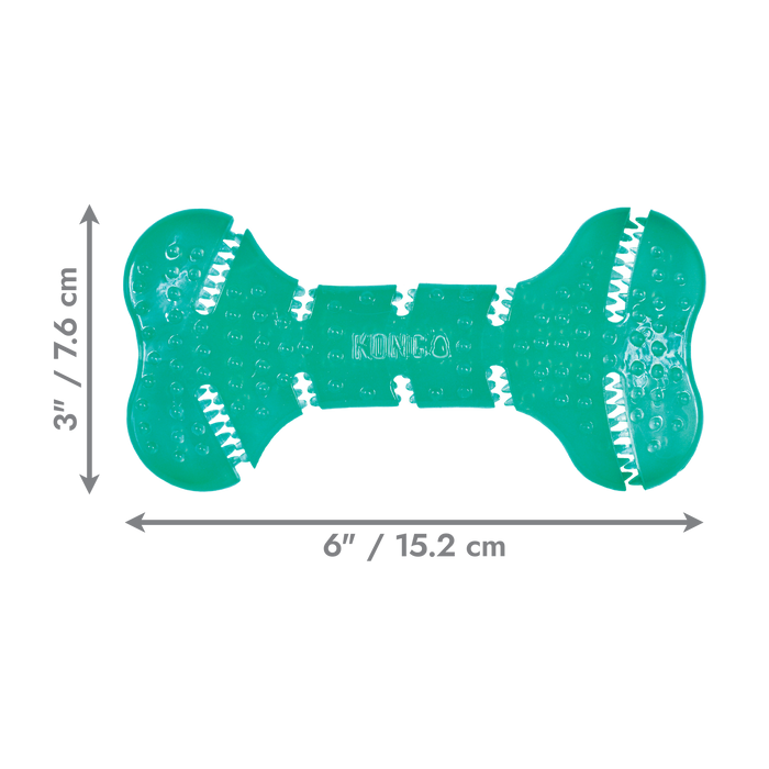 KONG Dental Squeezz Bone Dog Chew Teal MD - 2 - Image 6