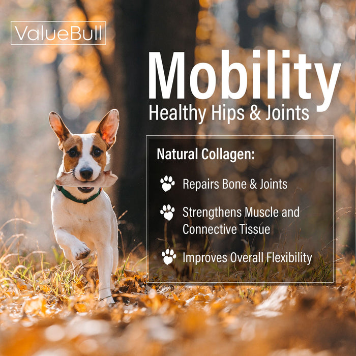Value Pet Supplies ValueBull USA Collagen Chips Dog Chews, Natural Long-Lasting Dog Treats, 50 Count