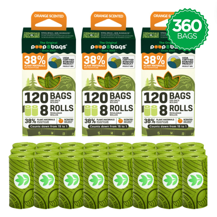 The Original Poop Bags Countdown Rolls® Orange Scented Leash Roll Poop Bags