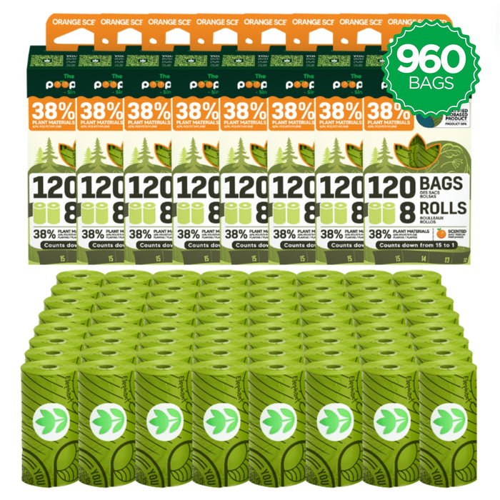 The Original Poop Bags Countdown Rolls® Orange Scented Leash Roll Poop Bags