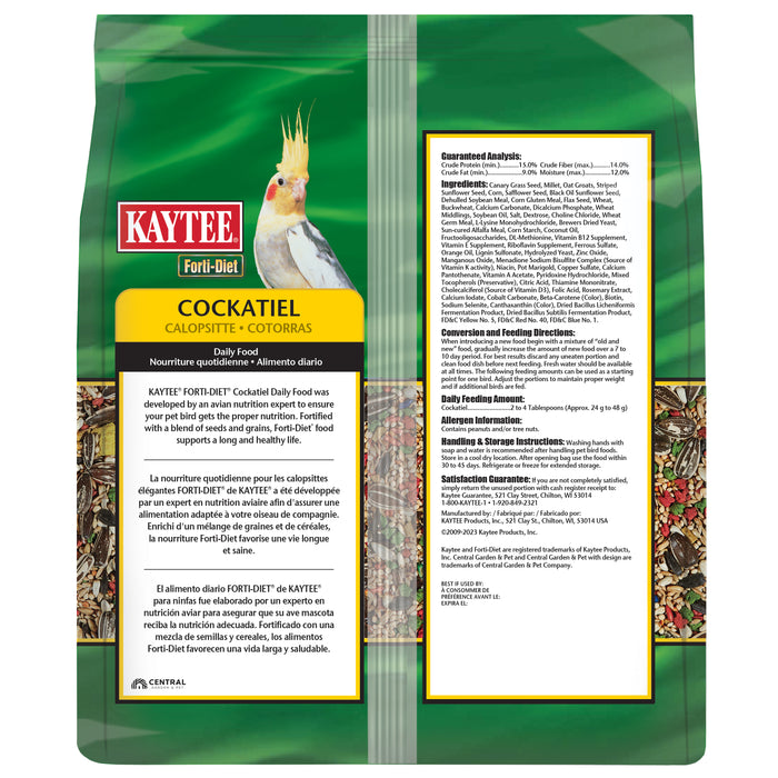 Kaytee Forti-Diet Cockatiel, 3 pounds