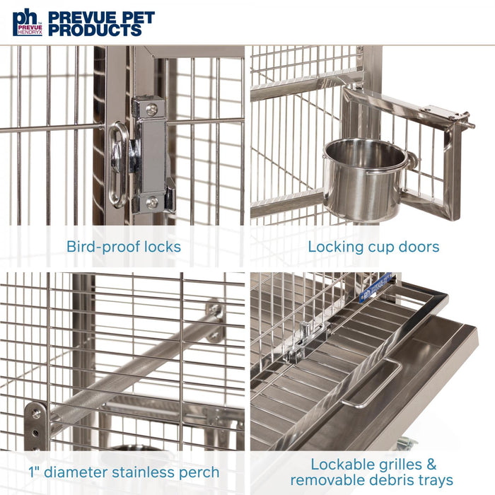 Prevue Pet Products Small Stainless Steel Bird Cage