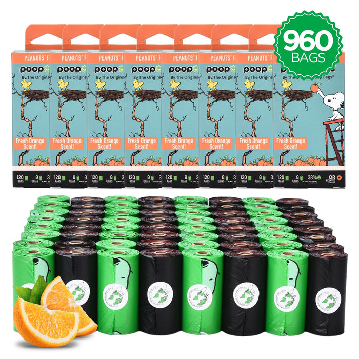 The Original Poop Bags Snoopy® Orange Scented Leash Roll Poop Bags