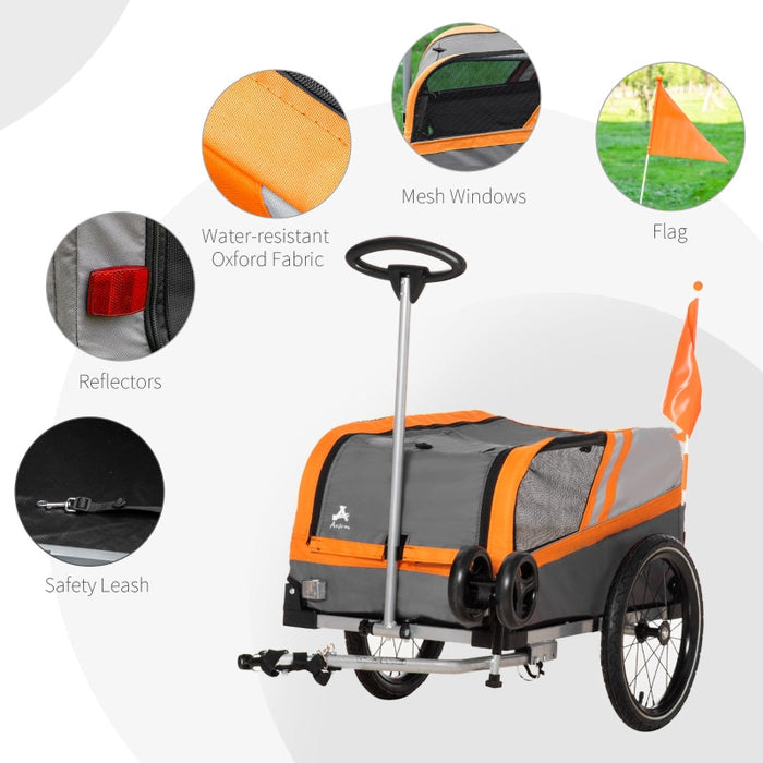 Furr Baby Gifts Pet Bike Trailer 2-in-1 Travel Stroller