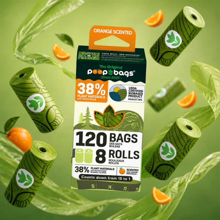 The Original Poop Bags Countdown Rolls® Orange Scented Leash Roll Poop Bags