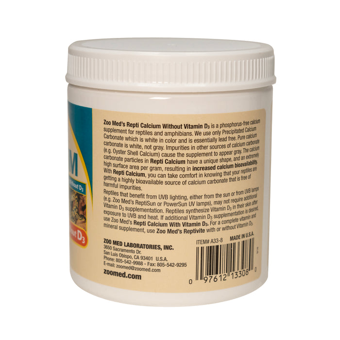 Zoo Med Repti Calcium without Vitamin D3 Reptile Supplement 8 oz