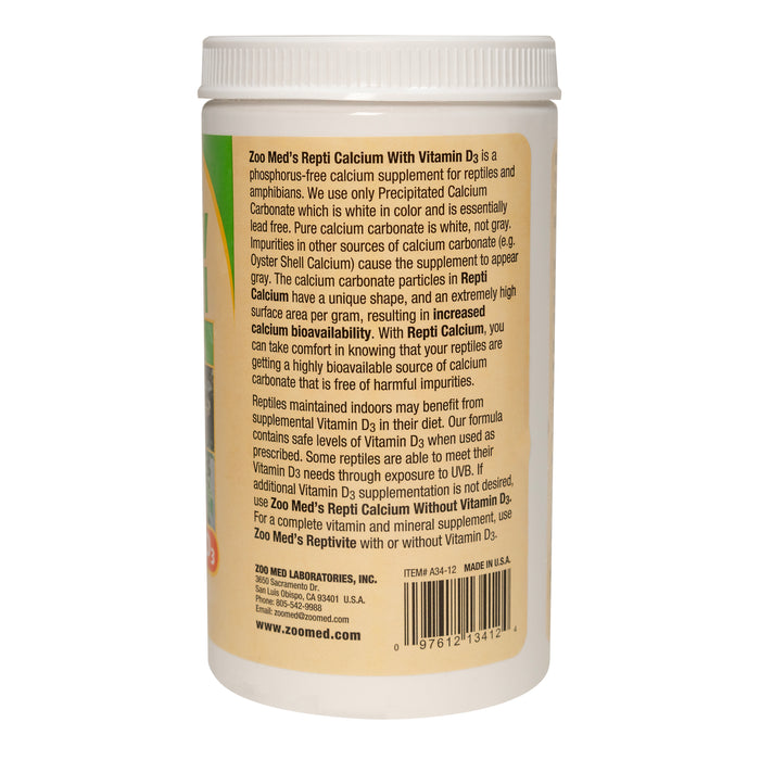 Zoo Med Repti Calcium with Vitamin D3 Reptile Supplement 12 oz