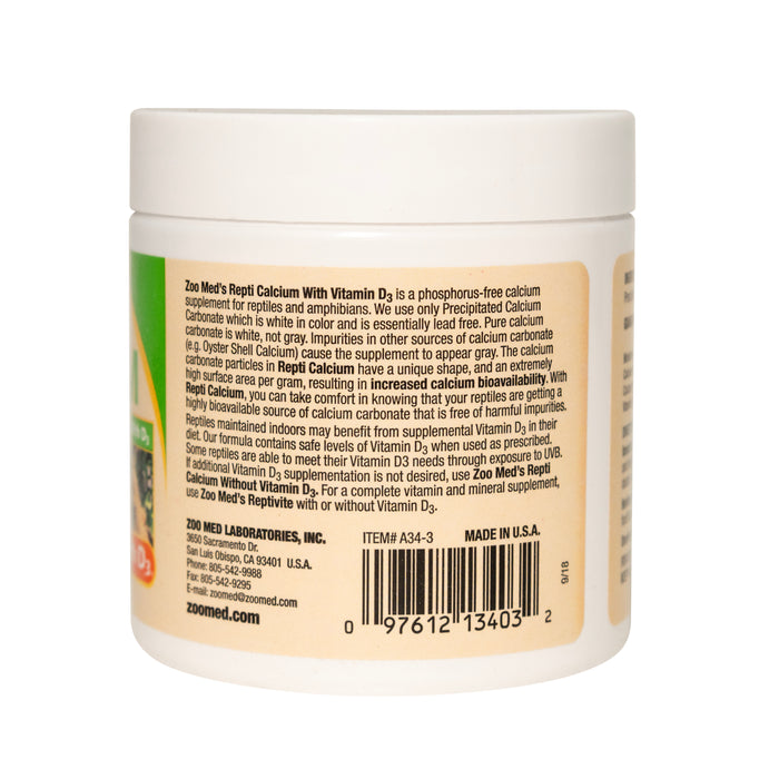 Zoo Med Repti Calcium with Vitamin D3 Reptile Supplement 3 oz