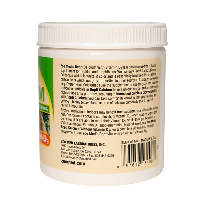Zoo Med Repti Calcium with Vitamin D3 Reptile Supplement 8 oz