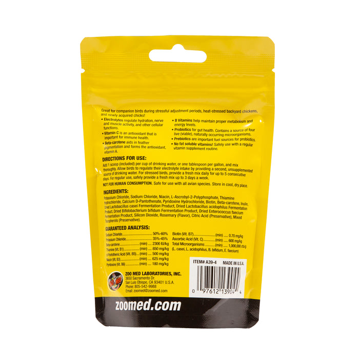 Zoo Med Avian Electrolytes Hydration and Stress Recovery 4oz