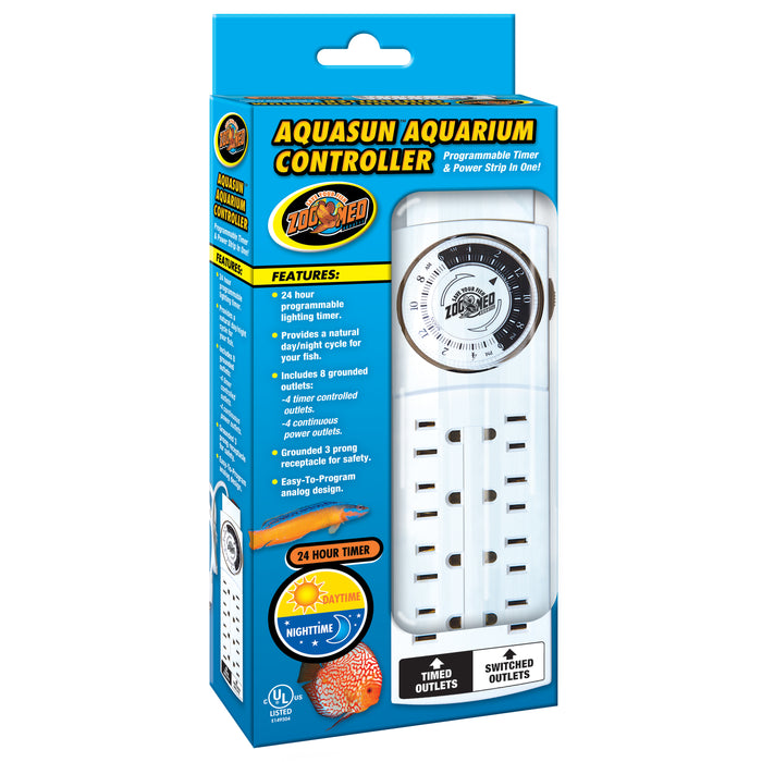 Zoo Med AquaSun Aquarium Controller Timer and Power Strip White