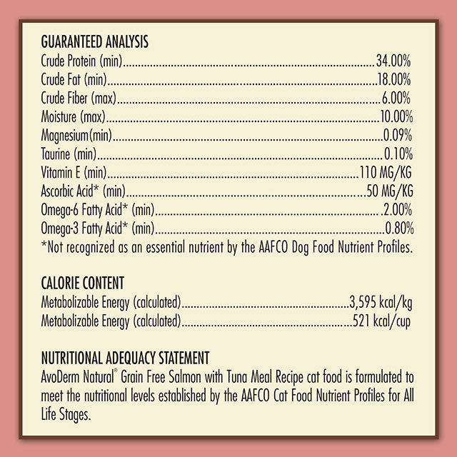 AvoDerm Natural Grain Free Salmon with Tuna Meal Dry Cat Food 2.5 lb