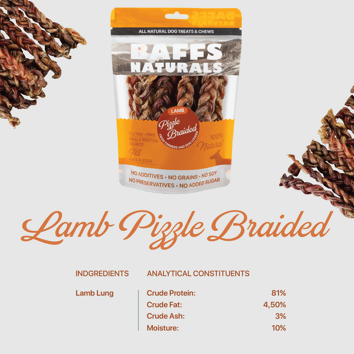 American Pet Supplies - BAFFS NATURALS Braided Lamb Pizzle Chews – Long-Lasting, All-Natural Dog Treats (8oz Bag) - 4 - Image 8
