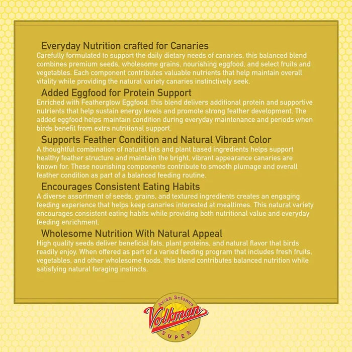 Volkman Seed Company Avian Science Super Canary Bird Treat 20 lb