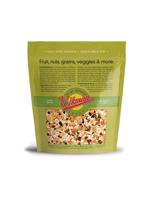 Volkman Seed Company Avian Science Super Lovebird & Conure Bird Treat 4 lb