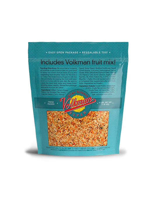 Volkman Seed Company Avian Science Super Parakeet Bird Treat 4 lb