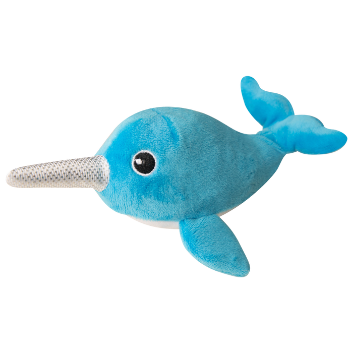 SnugArooz Baby Nikki the Narwhal Plush Dog Toy