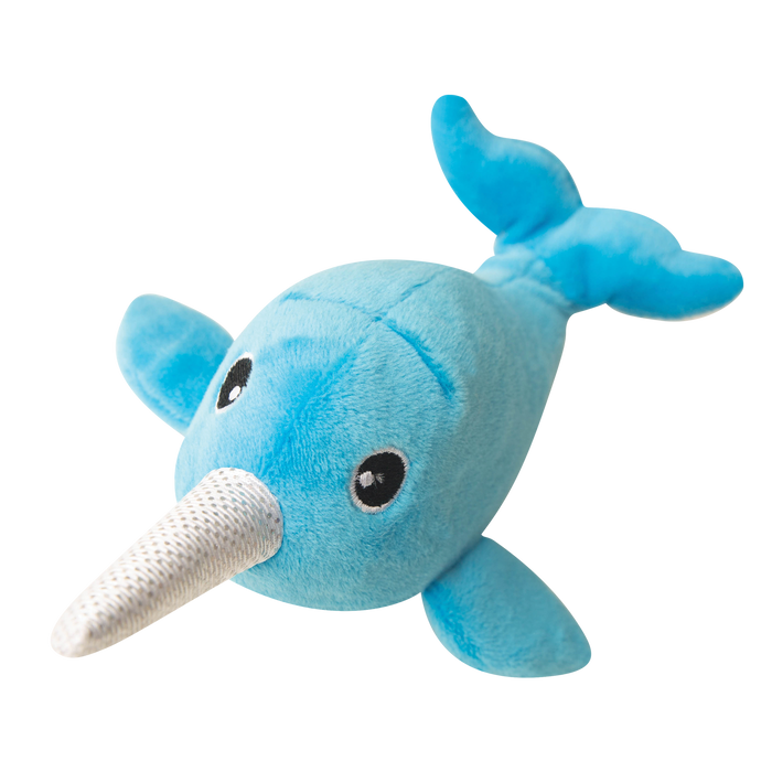 SnugArooz Baby Nikki the Narwhal Plush Dog Toy