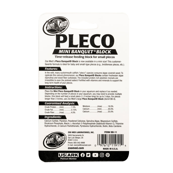 Zoo Med Pleco Banquet Fish Feeding Block Mini