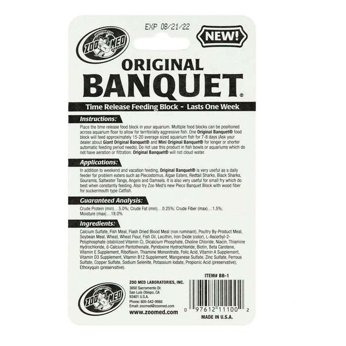 Zoo Med Original Banquet Fish Feeding Block 0.45 oz Regular