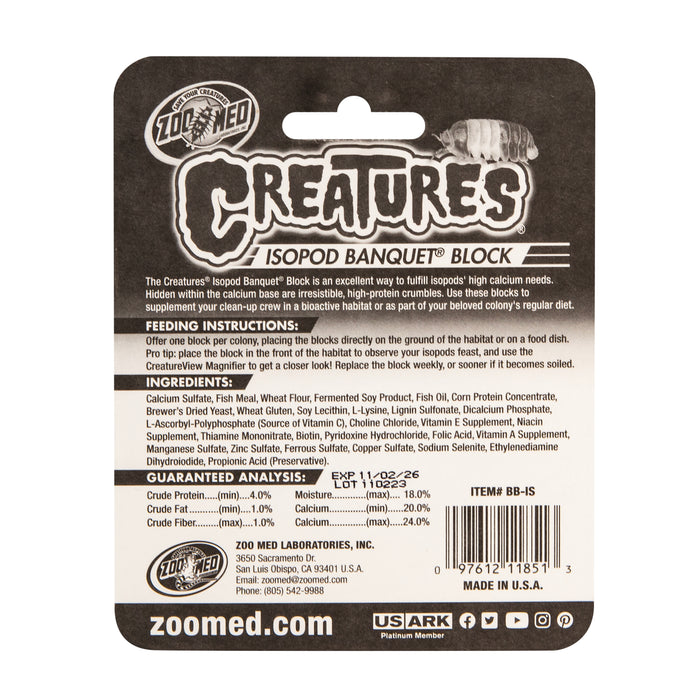 Zoo Med Creatures Isopod Banquet Block SM