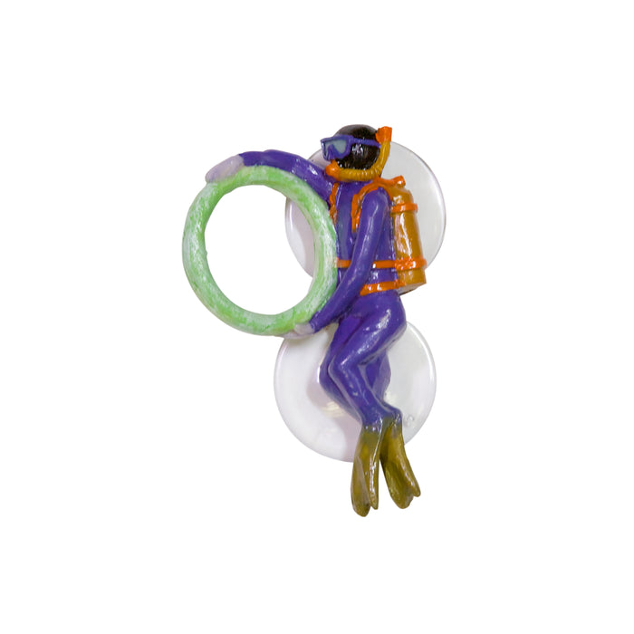 Zoo Med Betta Bling Diver Aquarium Ornament with Hoop Multi-Color