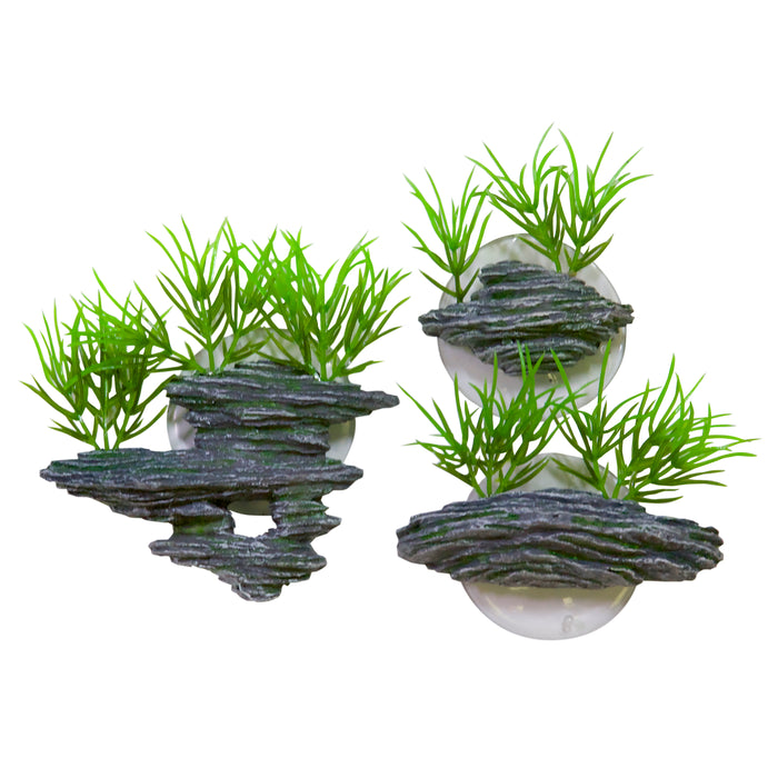 Zoo Med Betta Bling Tiered Rocks Green, Grey